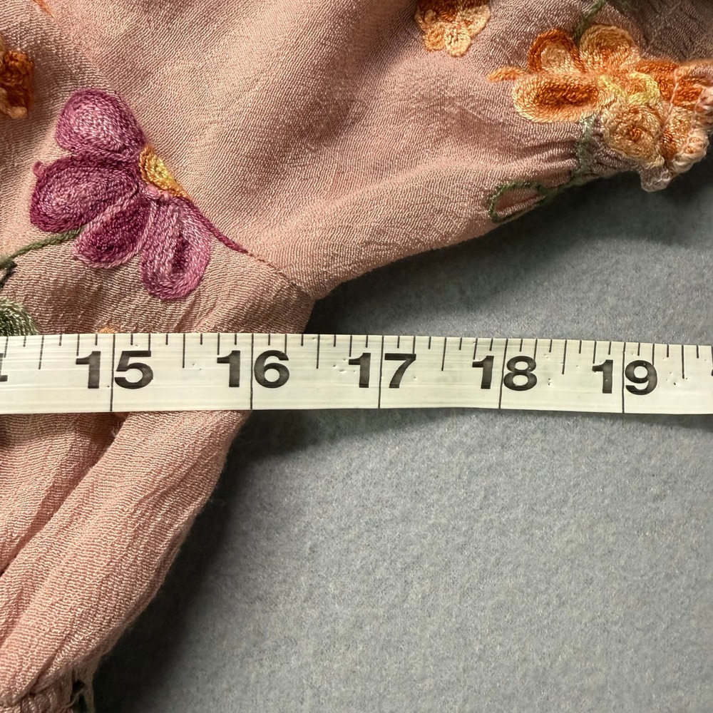 Anthropology Kindred Petite Floral Embroidered Tiered maxi dressBoho VTG Cottage - Picture 6 of 10